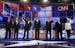 Republican presidential candidates, from left, former Pennsylvania Sen. Rick Santorum, Rep. Ron Paul, R-Texas, businessman Herman Cain, former Massach