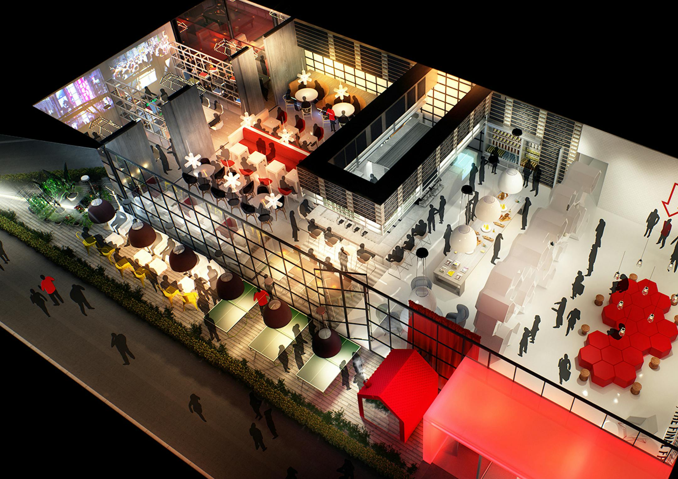 Radison Red AXO top view rendering