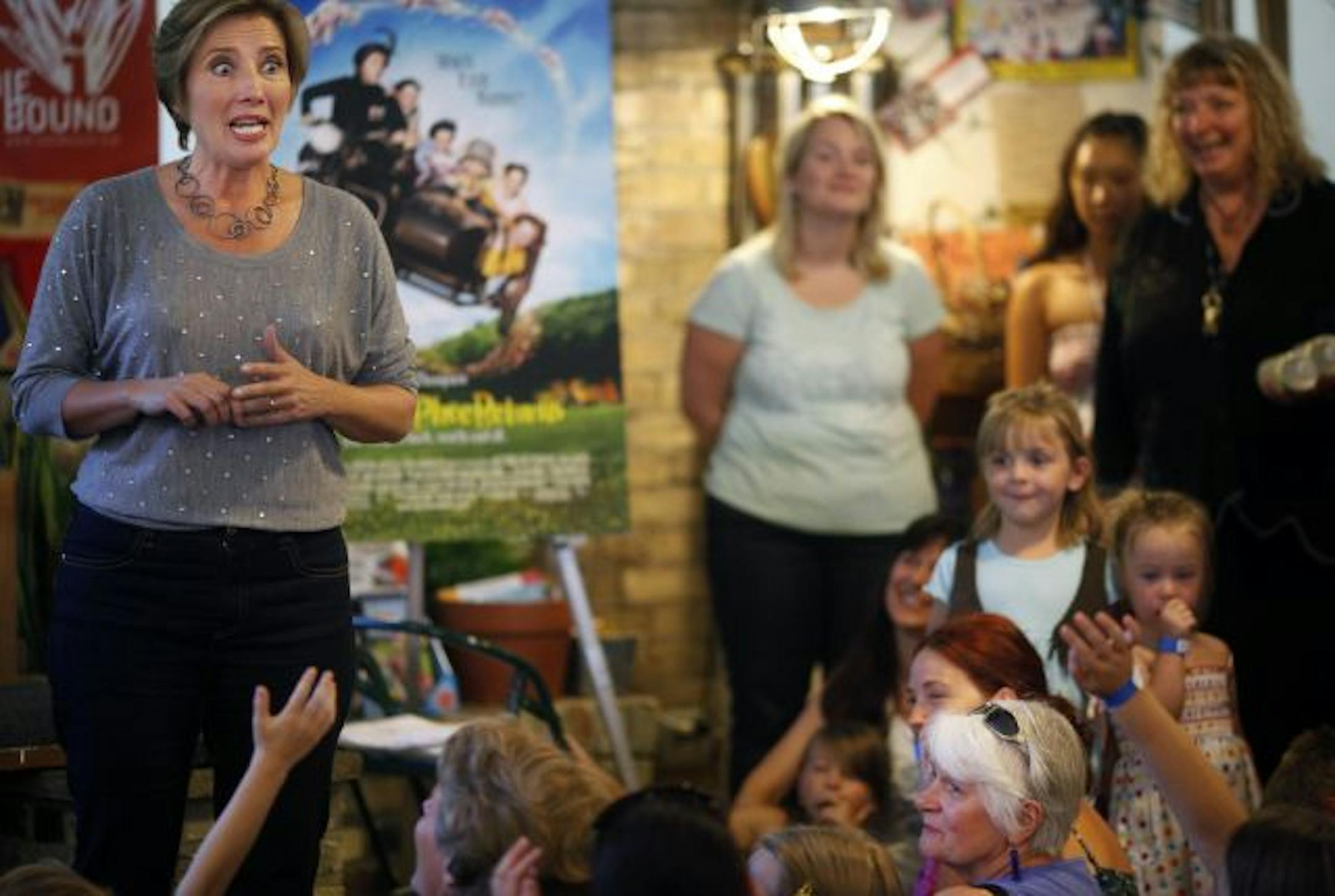 At the Wild Rumpus Bookstore in Minneapolis, Emma Thompson, sans Nanny McPhee makeup and costume, took questions from fans.