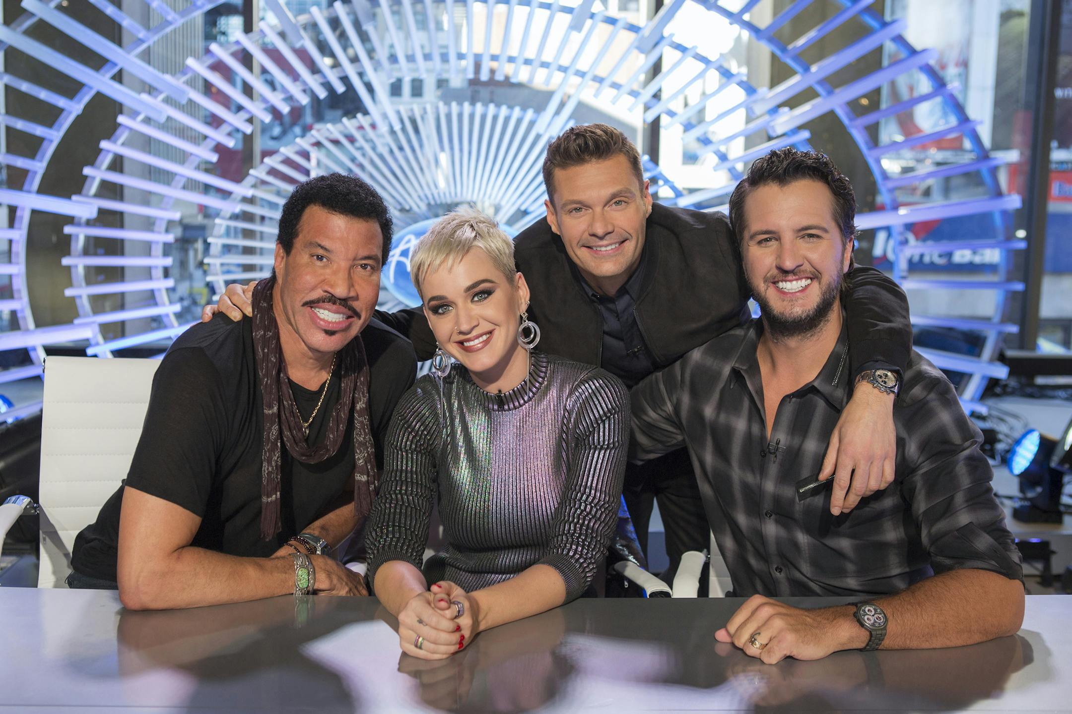 ABC's "American Idol" judges Lionel Richie, Katy Perry and Luke Bryan with host Ryan Seacrest.