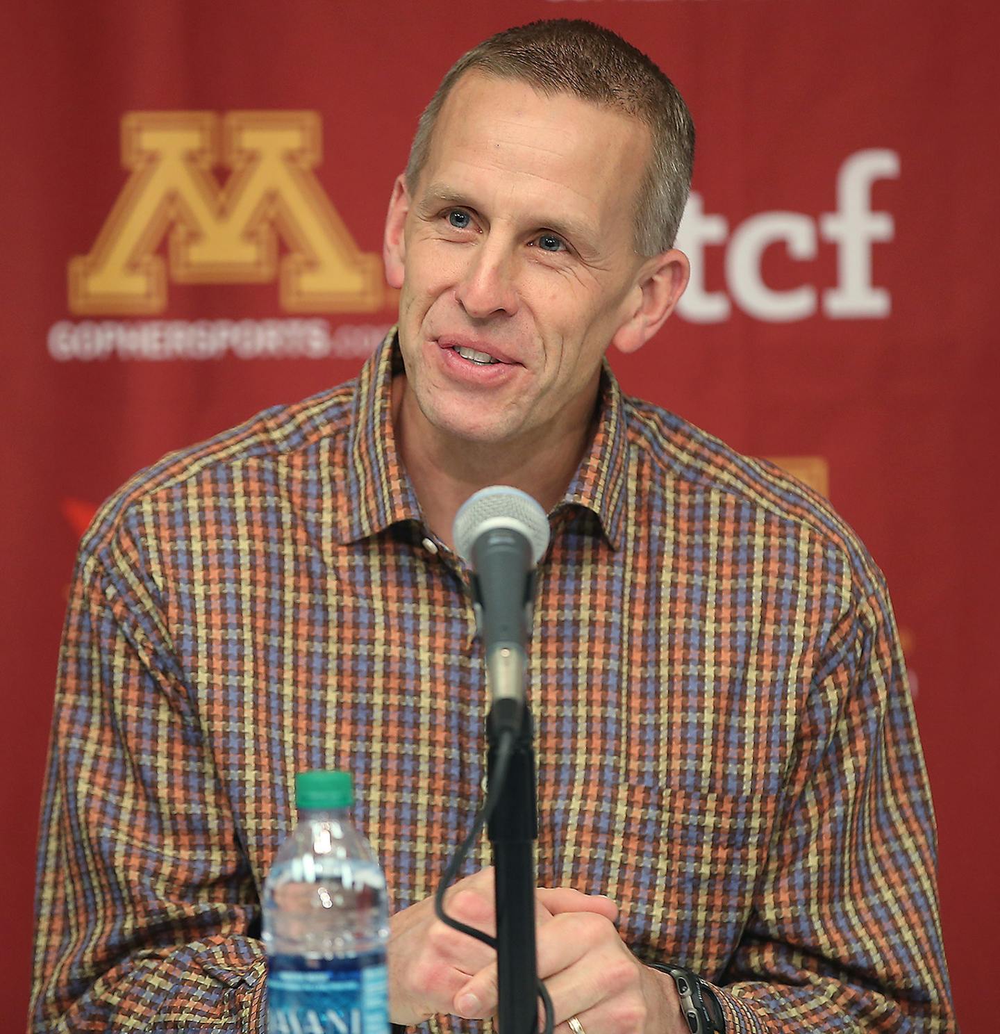 New Gophers offensive coach Jay Johnson spoke during a press conference at the Bierman Field building, Friday, January 8, 2016 in Minneapolis, MN. ] (ELIZABETH FLORES/STAR TRIBUNE) ELIZABETH FLORES &#x2022; eflores@startribune.com