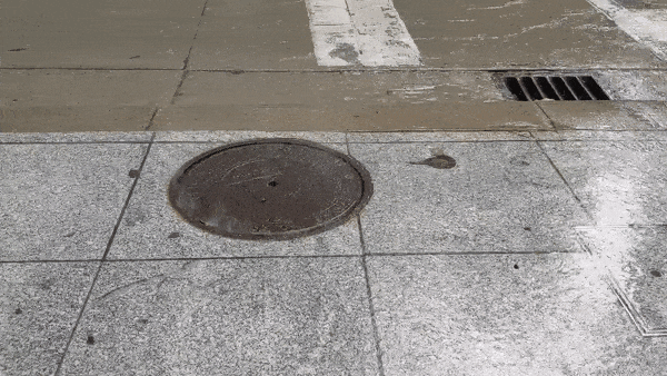 Tony Perkins captured this manhole cover dancing over its opening in downtown Minneapolis during a recent storm.