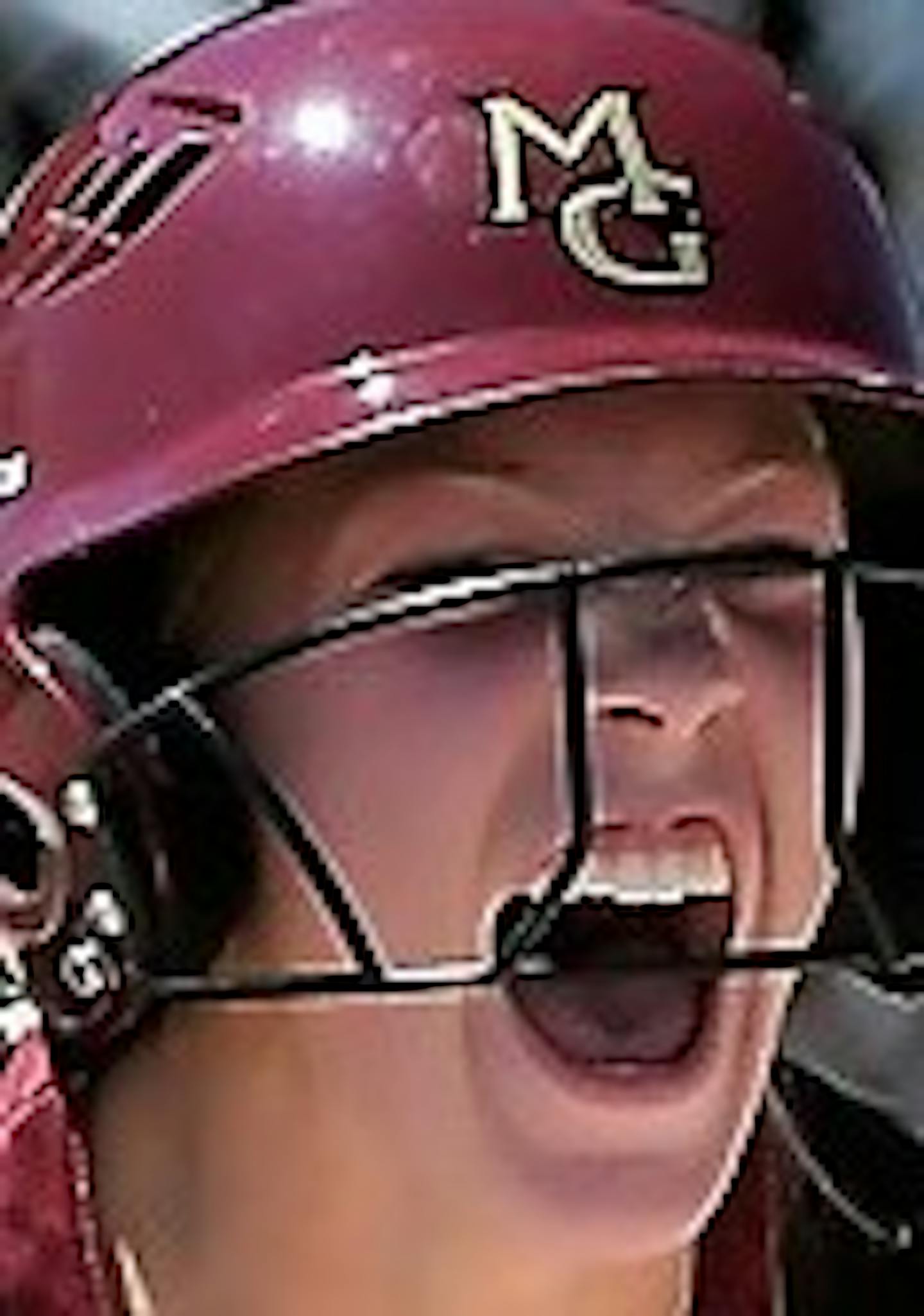 Maple Grove pitcher Ava Dueck (26) celebrated after hitting a single in the bottom of the third inning as Stillwater firstbaseman Cat Smetana (32) looked on. ] Aaron Lavinsky &#xa5; aaron.lavinsky@startribune.com Stillwater played Maple Grove in the Class 4A softball state tournament championship game on Friday, June 7, 2019 at Caswell Park in North Mankato, Minn. Maple Grove beat Stillwater 3-2. ORG XMIT: MIN1906071821520181