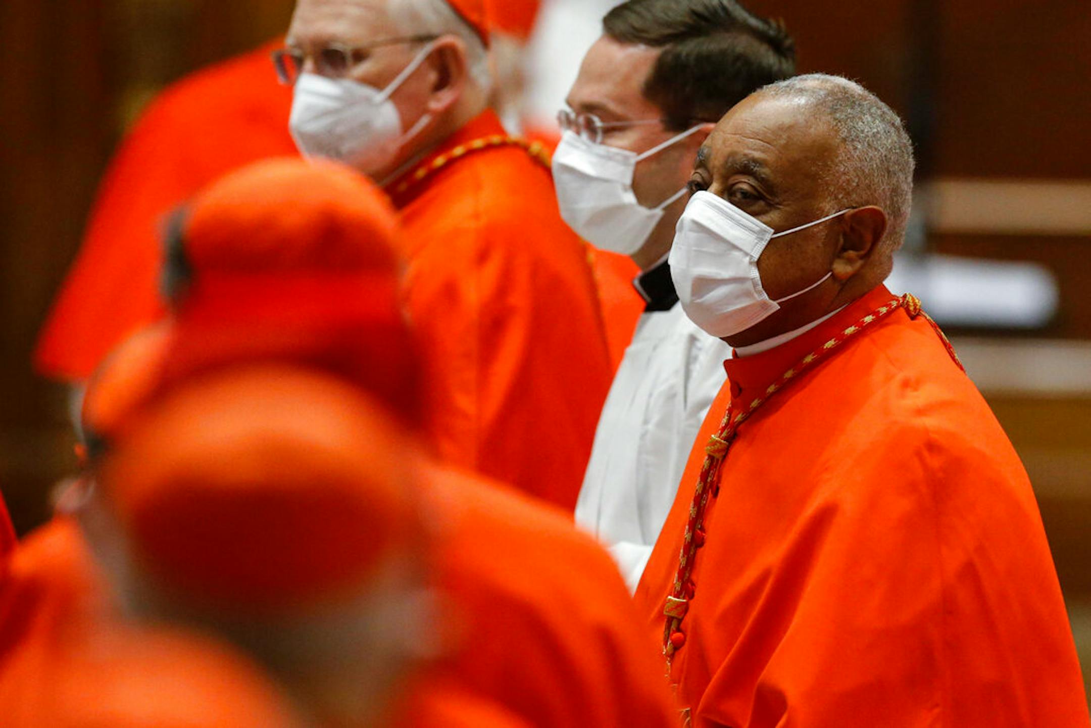 American newly appointed Cardinal Wilton D. Gregory attends a consistory ceremony where 13 bishops were elevated to a cardinal's rank in St. Peter's Basilica at the Vatican, Saturday, Nov. 28, 2020.
