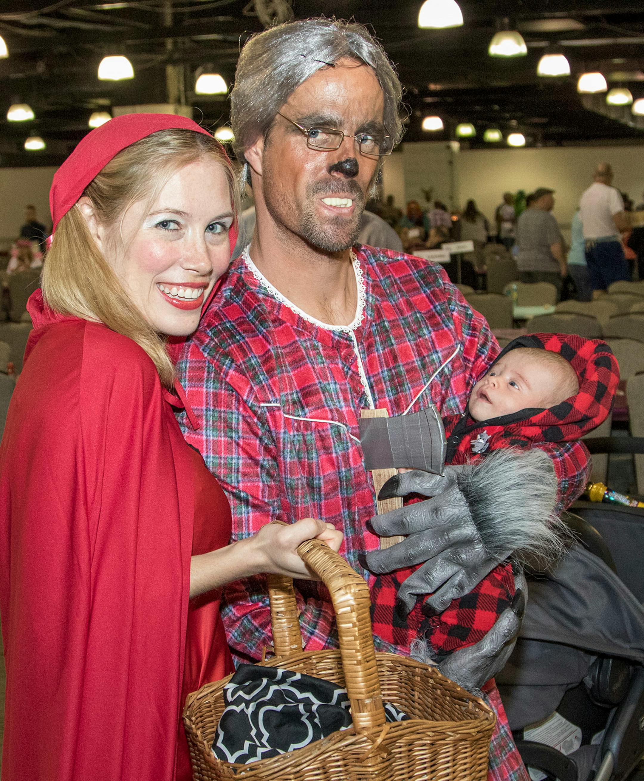 Annie, Scot and Barrett Ferguson attend as Red Riding Hood, The Wolf and the Huntsman.