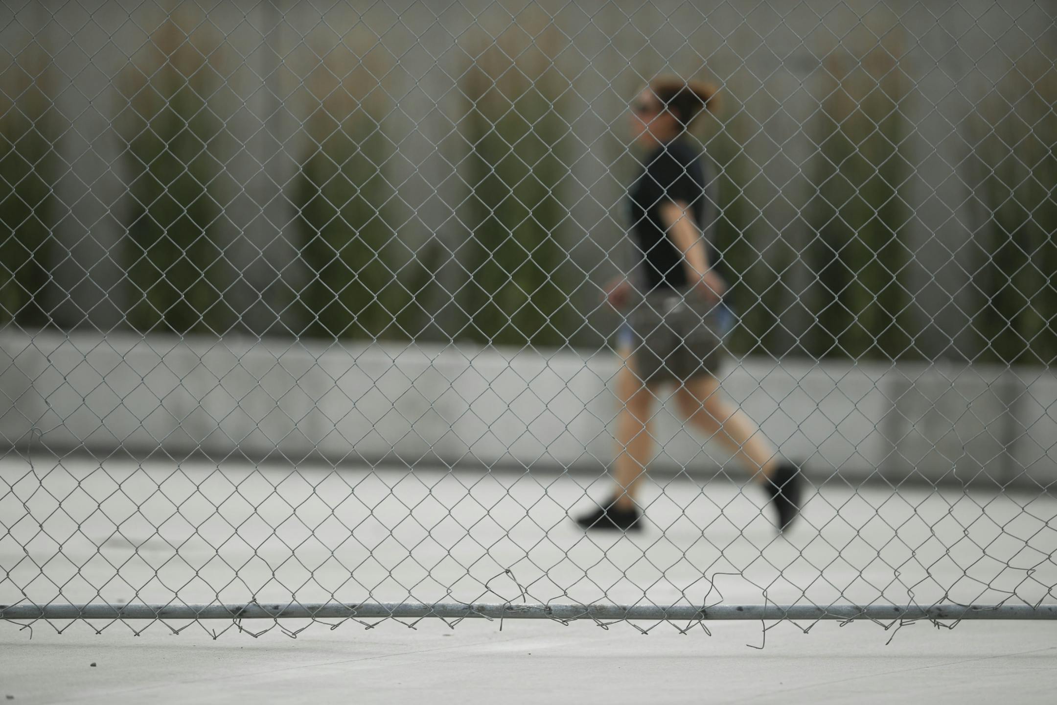 Chain link fencing surrounded The Commons Park in advance of the X Games this weekend.
