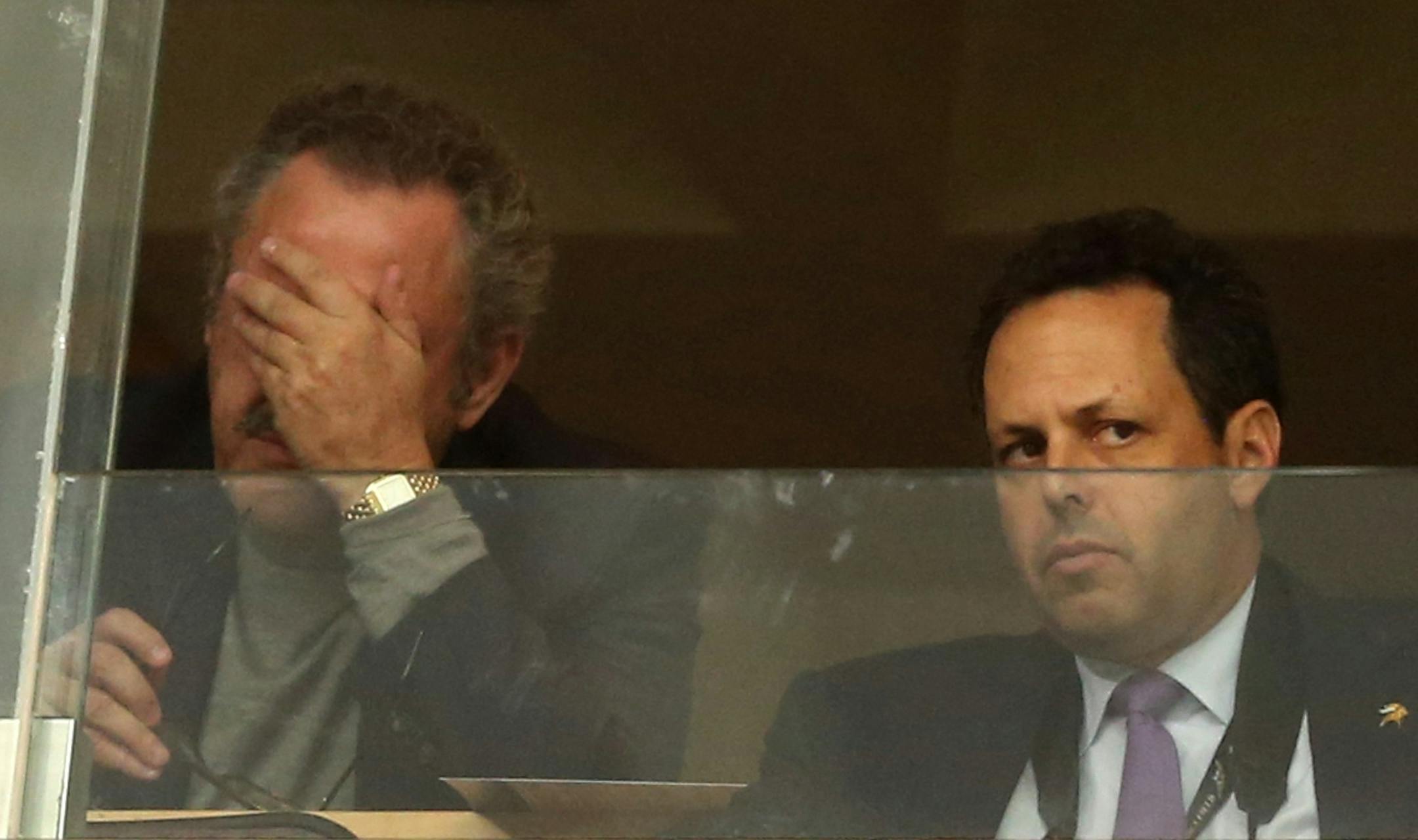 Vikings owner Zygi Wilf and president Mark Wilf watched as the team played their final game at the Metrodome against the Detroit Lions.