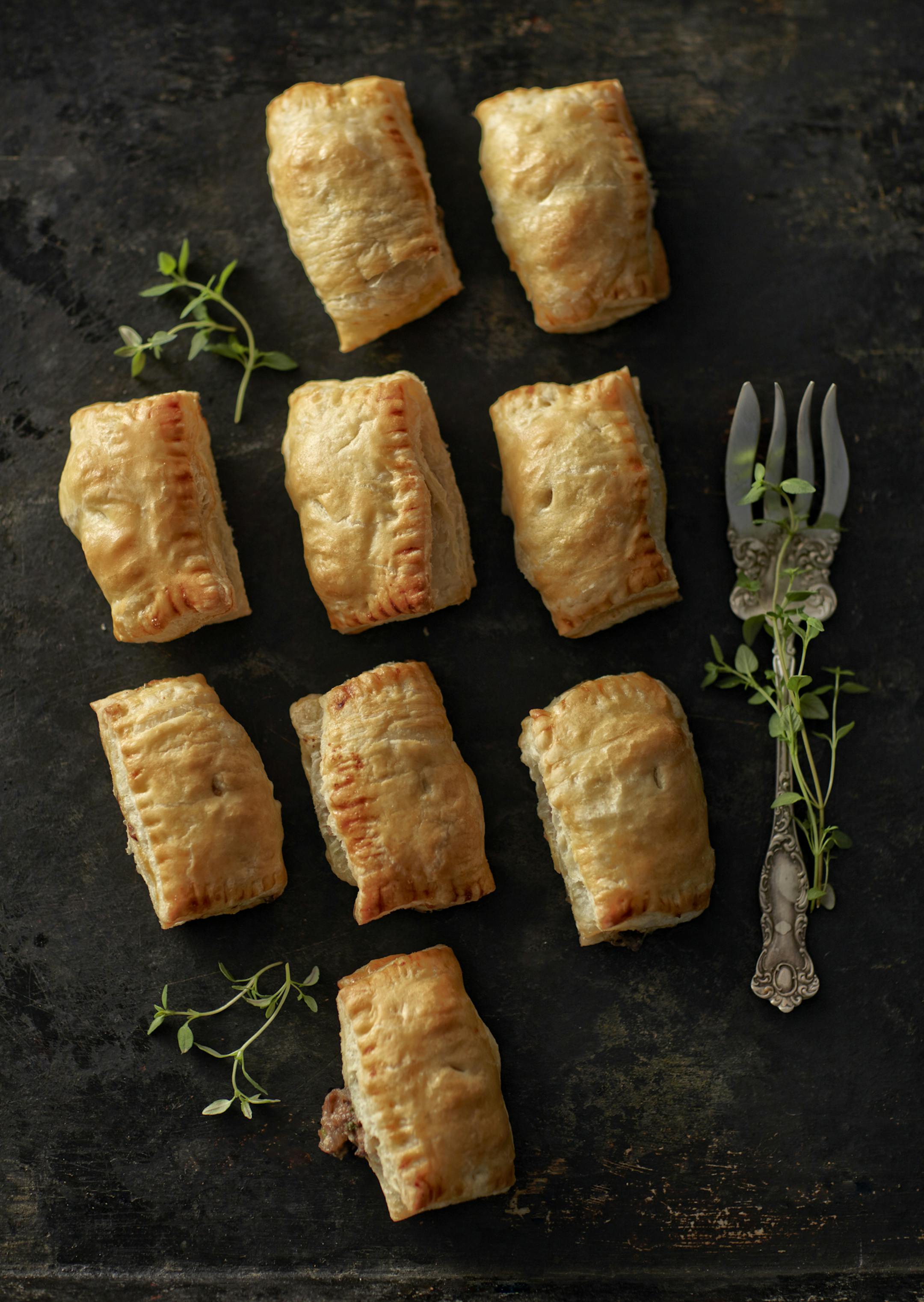 Wild Mushroom, Goat Cheese and Thyme Turnovers.