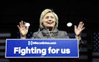 Democratic presidential candidate Hillary Clinton speaks at her presidential primary election night rally, Tuesday, April 26, 2016, in Philadelphia. (