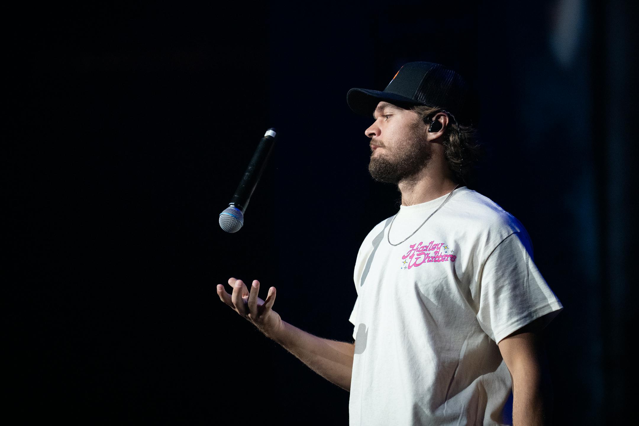Conner Smith performs as one of three opening acts for Luke Bryan at the Xcel Energy Center in St. Paul, Minn., on Saturday, Oct. 14, 2023.