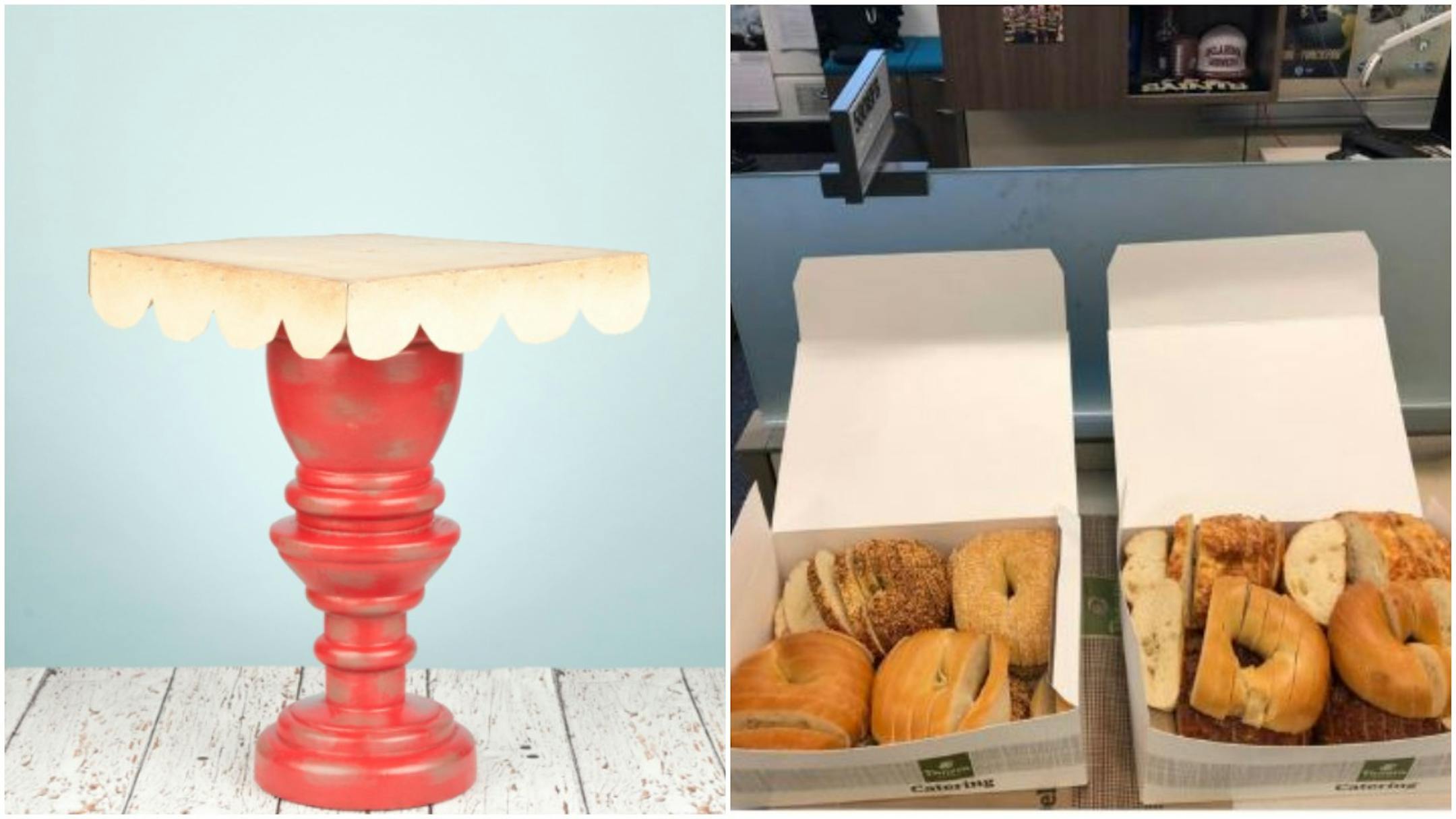 Finding an empty cake stand in Minnesota is maybe just as quirky as St. Louis-style bagel cutting.