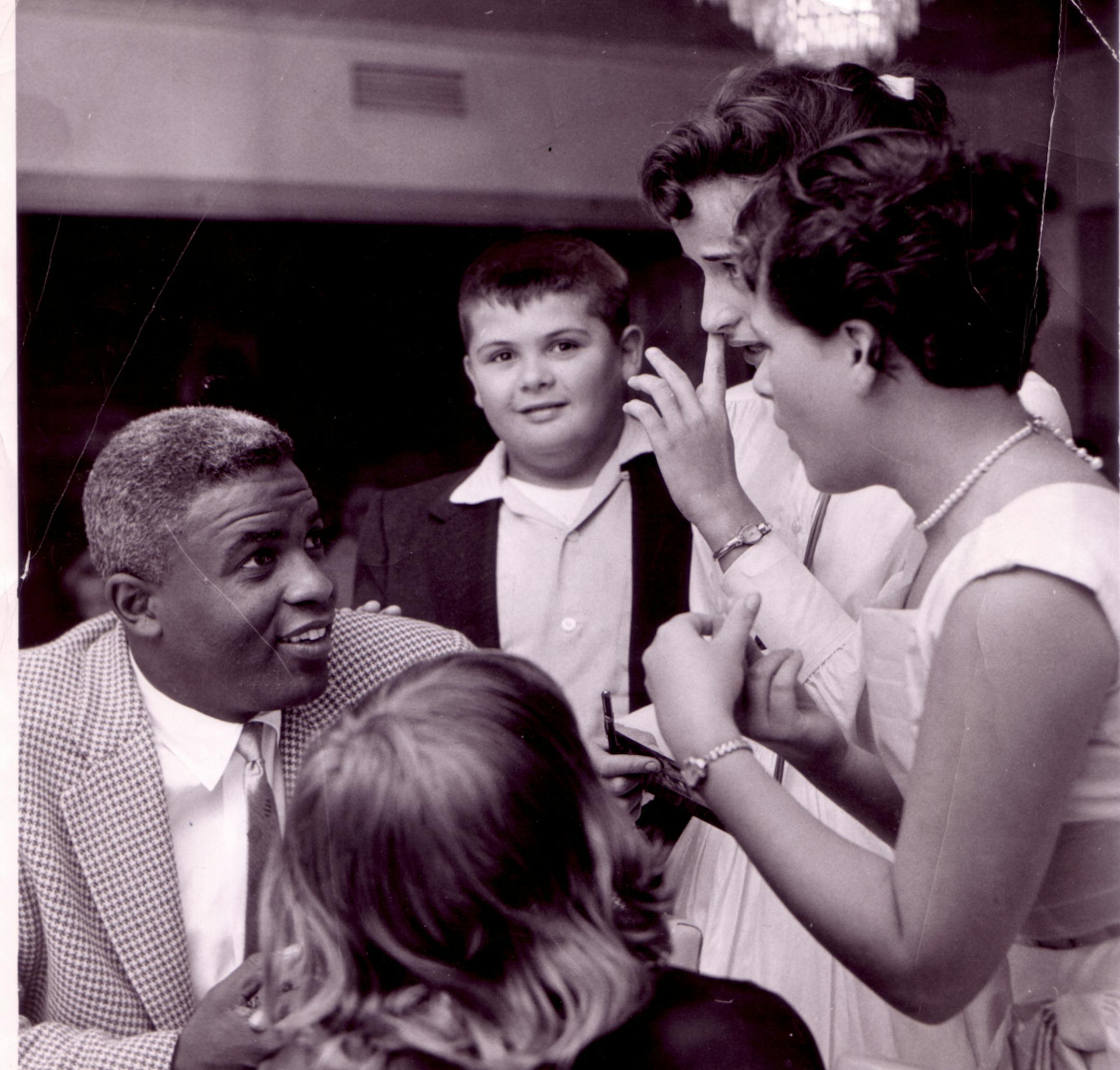 Jackie Robinson with Ronnie Rabinovitz (back)