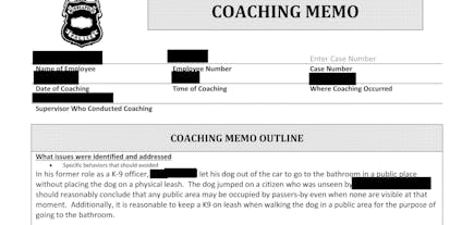 A coaching memo filed as an exhibit in a lawsuit by the Minnesota Coalition on Government Information.