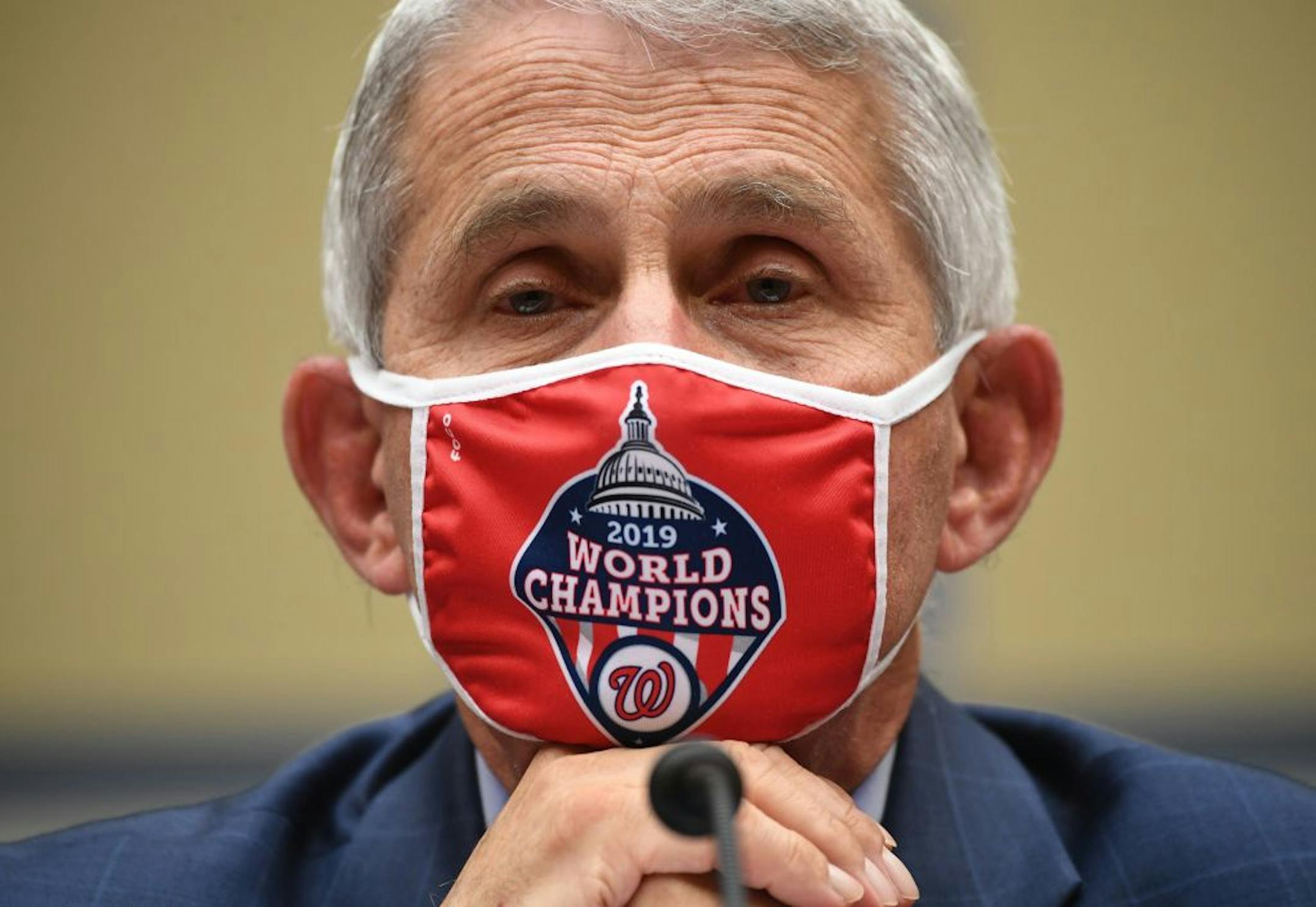 "In my nearly five decades of public service, I have never publicly endorsed any political candidate," Anthony Fauci, director of the National Institute for Allergy and Infectious Diseases, told CNN over the weekend. Above, Fauci testified before the House Subcommittee on the Coronavirus Crisis hearing on July 31, 2020 in Washington, D.C.