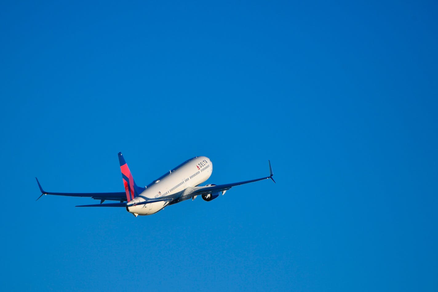 A Delta Airlines jet takes off from Minneapolis St. Paul International Airport MSP on Sunday, November 6, 2016