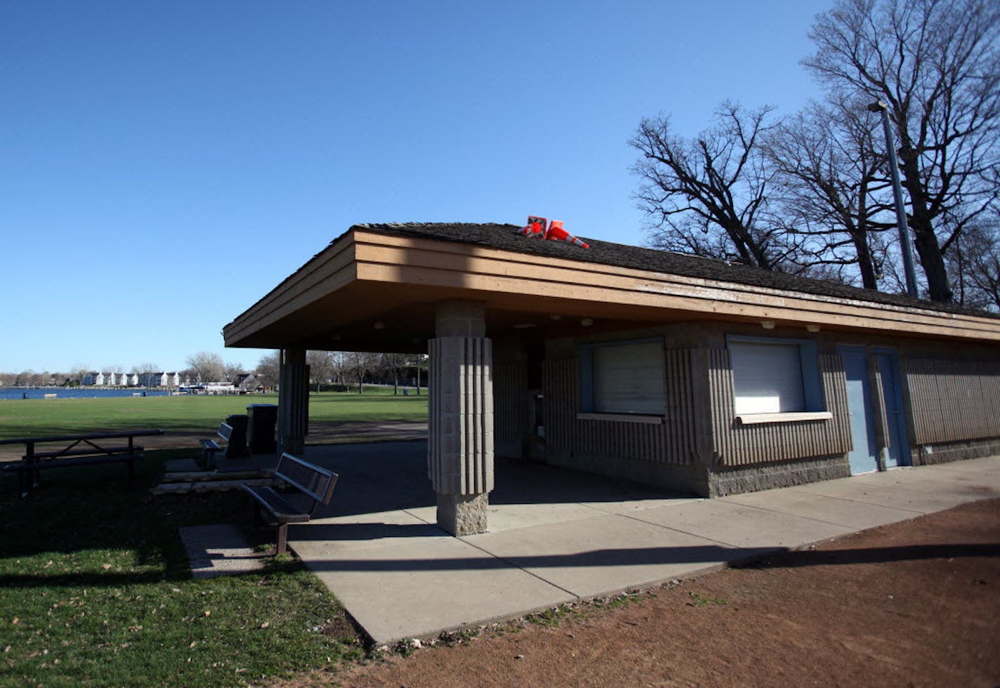 File photo of the buildings in the Commons park in Excelsior date back to the 1950s and 1960s. The city wants to renovate them as part of a rehab of its historic port and park.