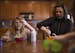 Hadley Lucca and her mom, Sarah, each mixed up a batch of slime, along with Hadley's twin, Clara, foreground. ] JEFF WHEELER &#x2022; jeff.wheeler@sta