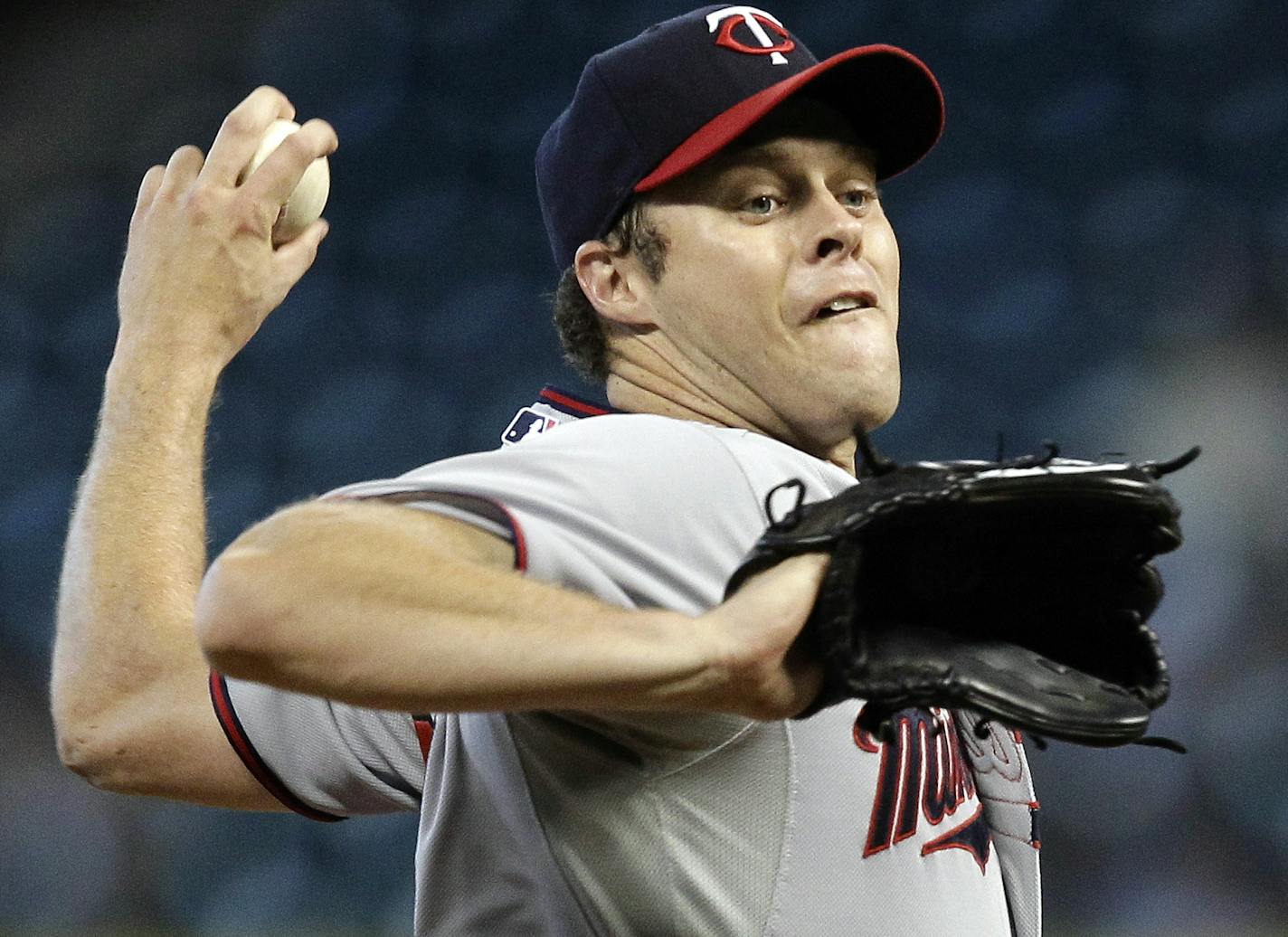 Minnesota Twins pitcher Andrew Albers (63) throws against the Houston Astros in the first inning of a baseball game, Monday, Sept. 2, 2013, in Houston. (AP Photo/Bob Levey)