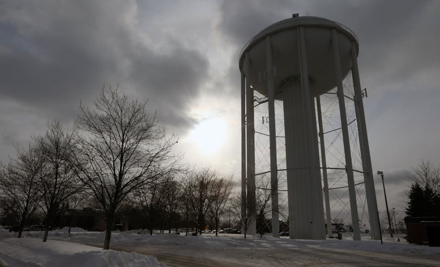 Golden Valley main water tower, photographed on 2/5/14. Golden Valley, Crystal and New Hope residents came within an hour of running out of tap water last summer when a storm knocked out water pump power and a major watermain exploded in Robbinsdale. We came within minutes of no water, said Golden Valley Mayor Shep Harris. The narrowly escaped tri-city drought highlighted the lack of a water backup plan, an issue the three cities had discussed for at least five years. Last month, a $4 million ba