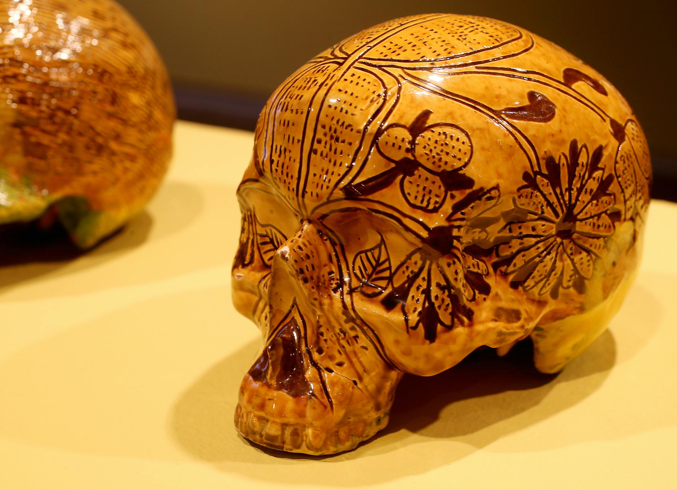 Devon Skull by Michelle Erickson at the Northern Clay Center. ] JOELKOYAMA‚Ä¢jkoyama@startribune Minneapolis, MN on April 3, 2014. Review of "Mythology Meets Archetype," a really impressive show of ceramic sculpture by five international artists at Northern Clay Center.