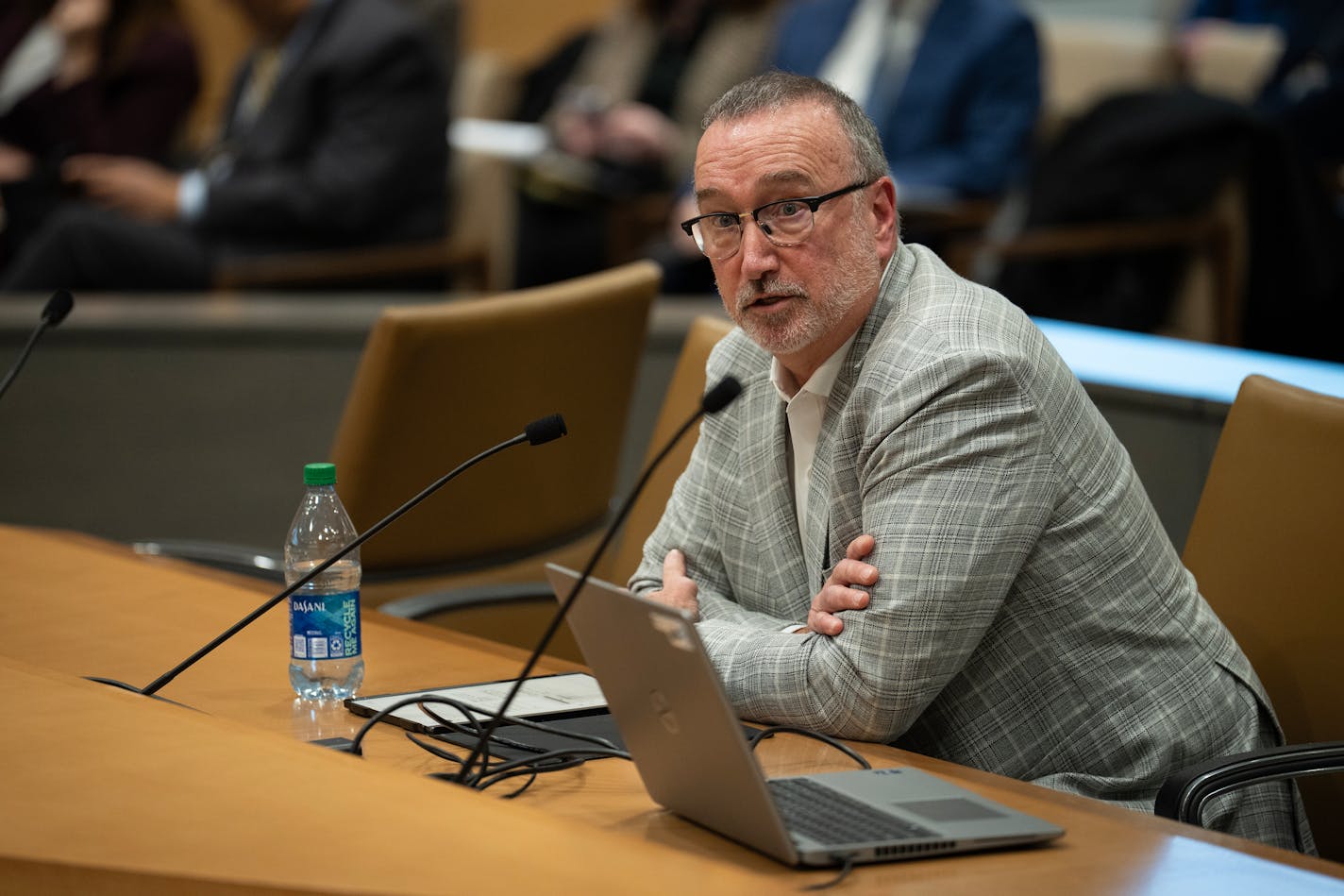 James Hereford, Fairview CEO, speaks during the Governor's Task Force on Academic Health at the University of Minnesota inside the State Senate Building in City, Minn., on Tuesday, Nov. 21, 2023.   ] SHARI L. GROSS • shari.gross@startribune.com