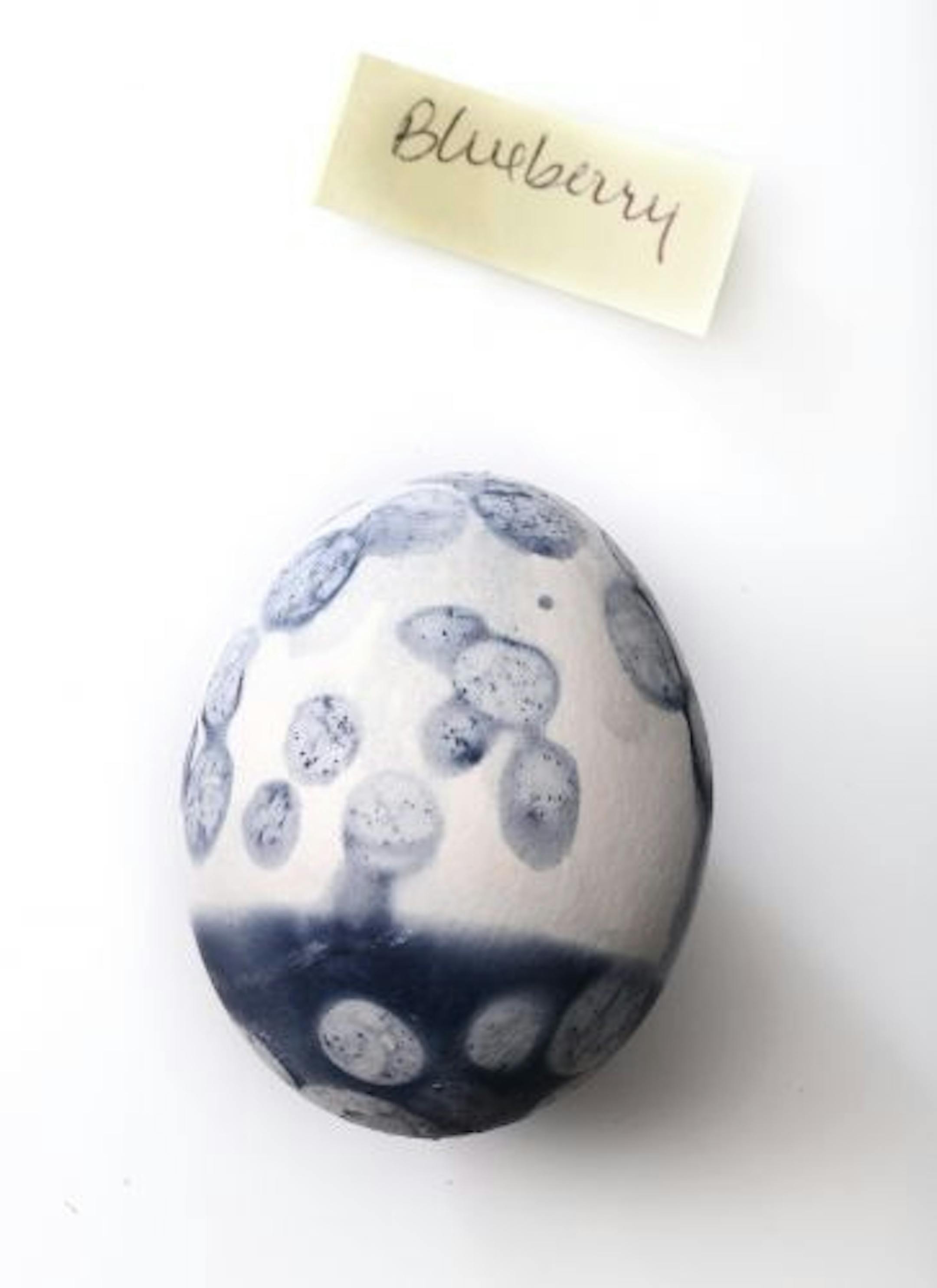 Egg dyed with blueberry