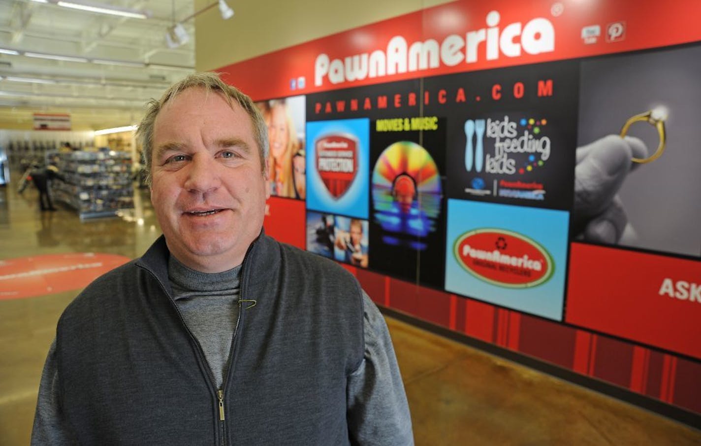 Brad Rixmann CEO of PawnAmerica stood in the doorway of the newest store in Inver Grove Heights . where you can buy every thing for jelly beans to Coach designer bags. Black Friday is also a huge retail day for Pawn Shops. Sales jumped 33 percent on Black Friday a year ago.