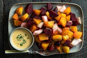 Red and Gold Beet Salad with Curried Yogurt Dressing. Recipe by Beth Dooley, photo by Mette Nielsen, Special to the Star Tribune