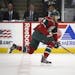 Wild defenseman Marco Scandella skated with the puck in the first period during the Minnesota Wild vs. the Pittsburgh Penguins pre-season NHL game at 
