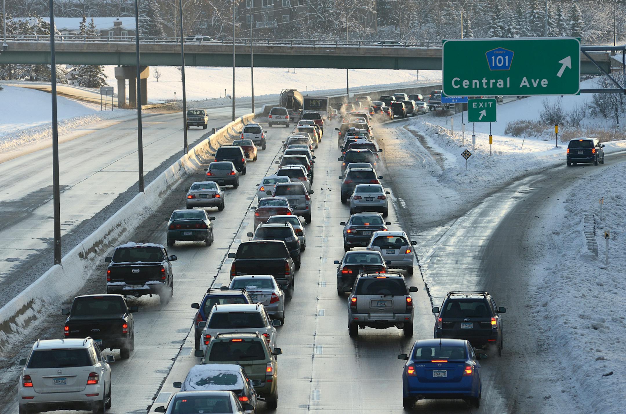 In this December 2012 file photo, traffic was backed up on I-394 at Hwy. 101 in the eastbound lane.