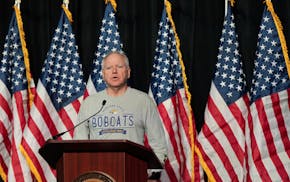 Gov. Tim Walz did a walk through of his State of the State address at Owatonna High School on Monday.