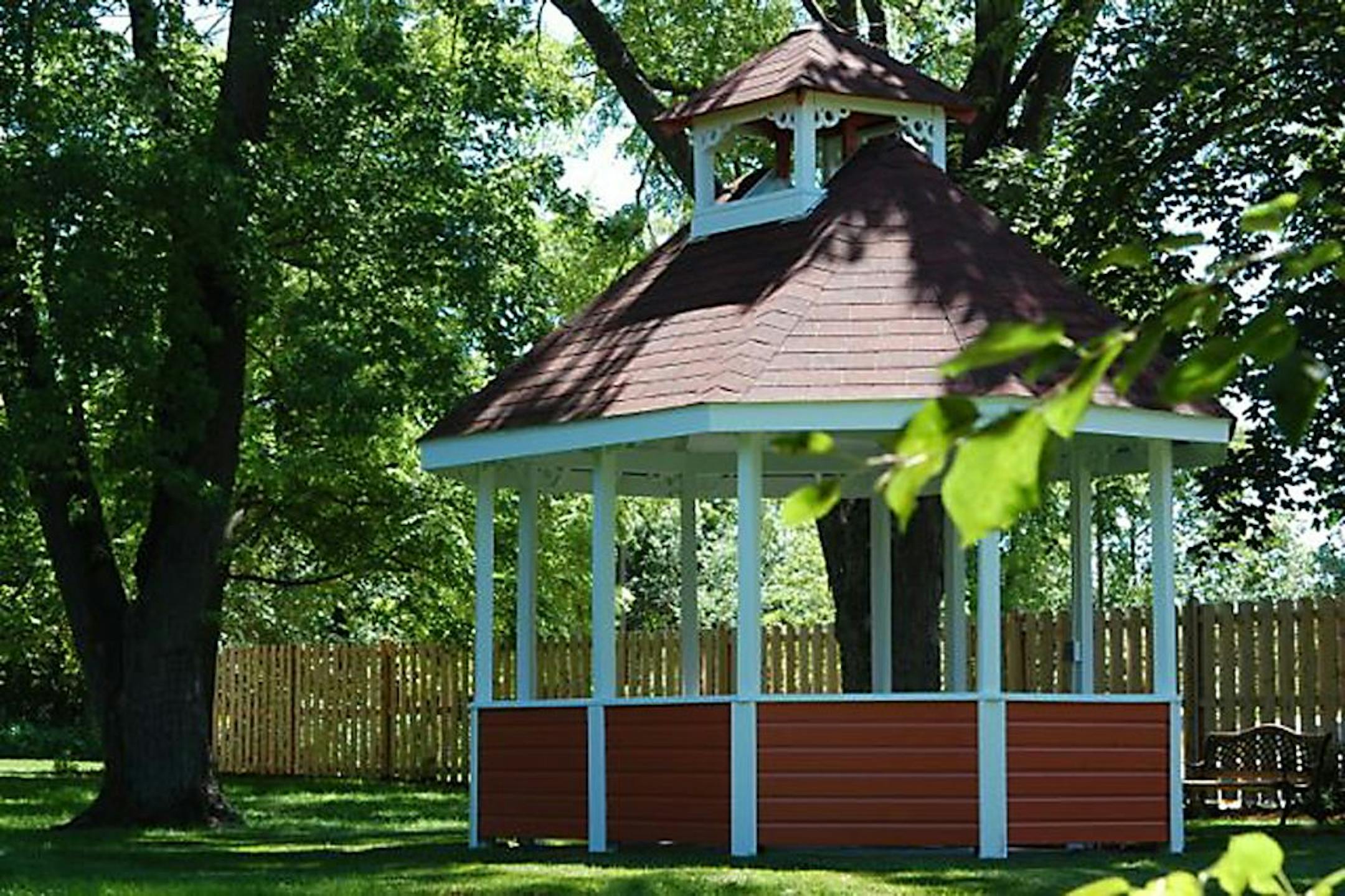 A gazebo is the latest addition to the Smith-Douglas-More House in Eden Prairie, a coffee shop partnership with the city similar to Savage�s arrangement with its historic depot. Courtesy of Dunn Brothers Coffee