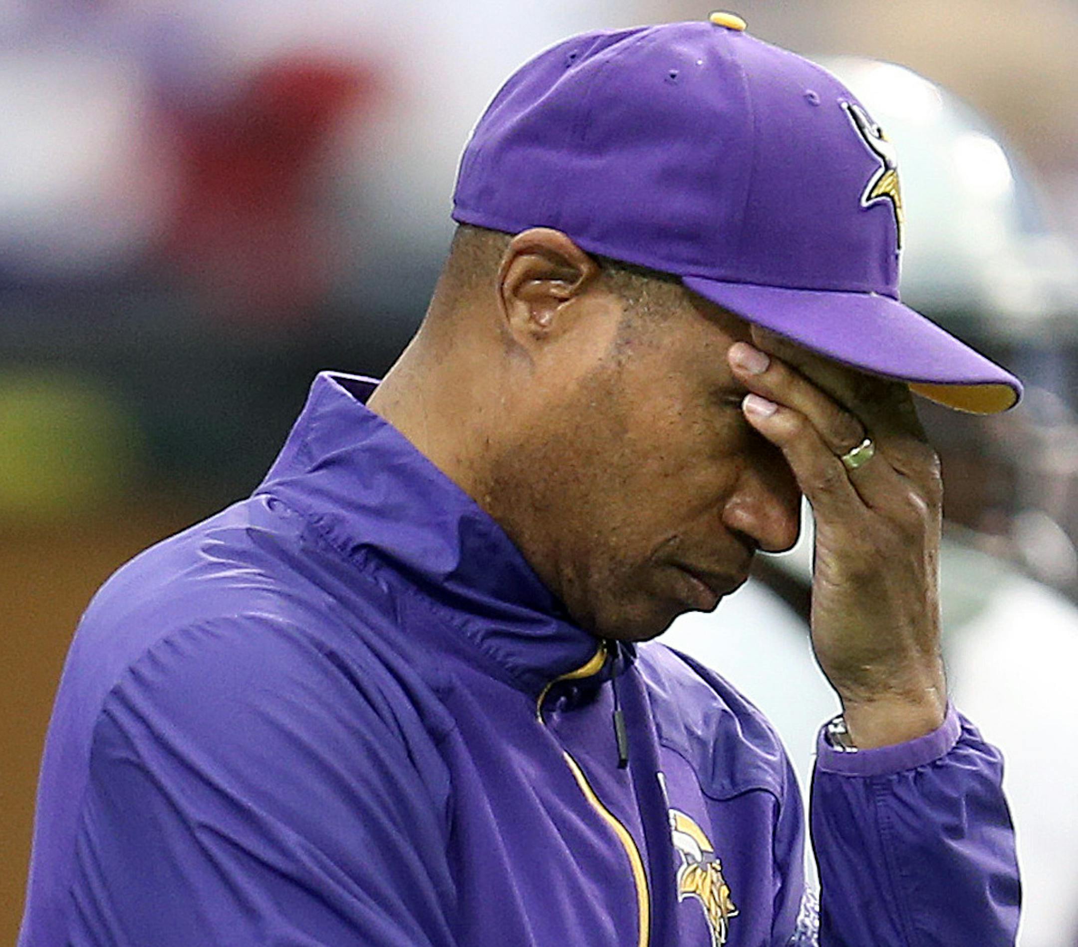 Leslie Frazier watched the Vikings beat the Lions 14-13 in the final game in the Metrodome on Sunday, then was fired as head coach Monday.