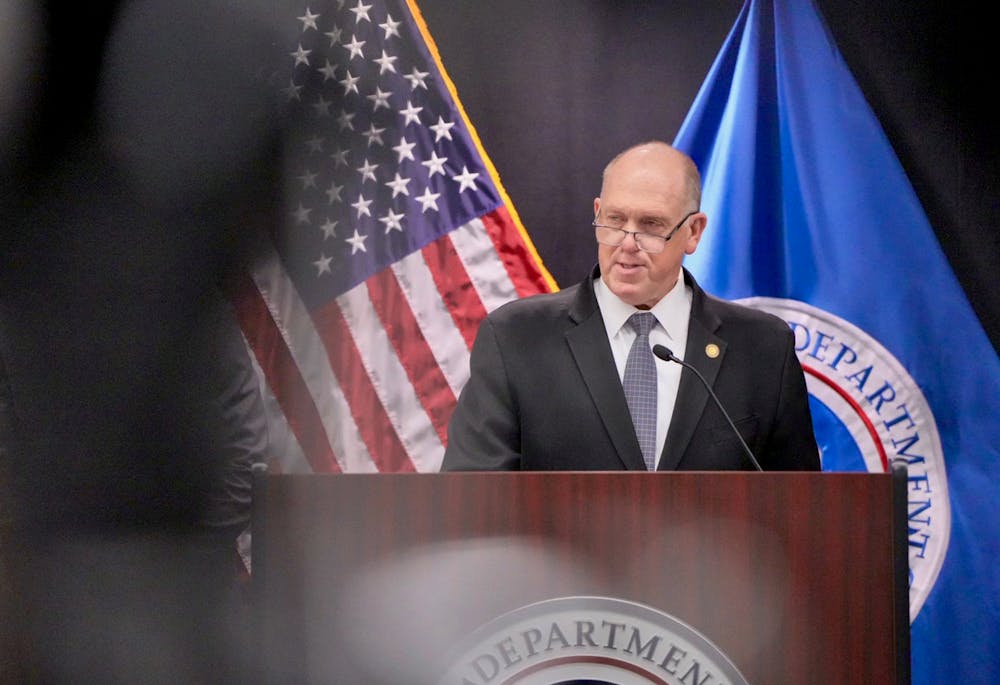 Border czar Tom Homan told reporters that the surge will soon conclude, speaking at the Whipple Federal Building at Ft. Snelling on Feb. 12.