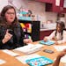 Teacher Lucinda Stelle worked with a group of first-graders on their reading skills at Benjamin E. Mays School in St. Paul.