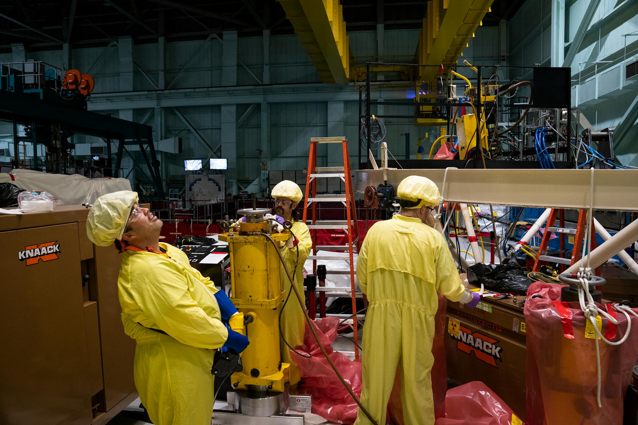 Workers inside the reactor building of Xcel Energy Monticello Nuclear Generating Plant.