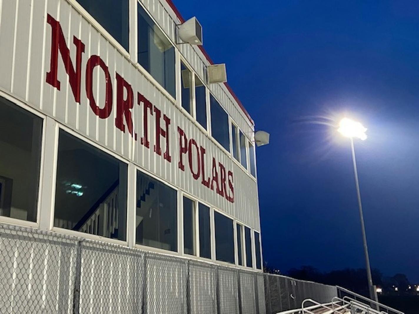 North St. Paul High School football field lit up on April 6, 2020, as part of #BethelightMN during COVID-19 pandemic. Maggie Helwig <mhelwig55@gmail.com> Sent: Monday, April 6, 2020 8:32 PM