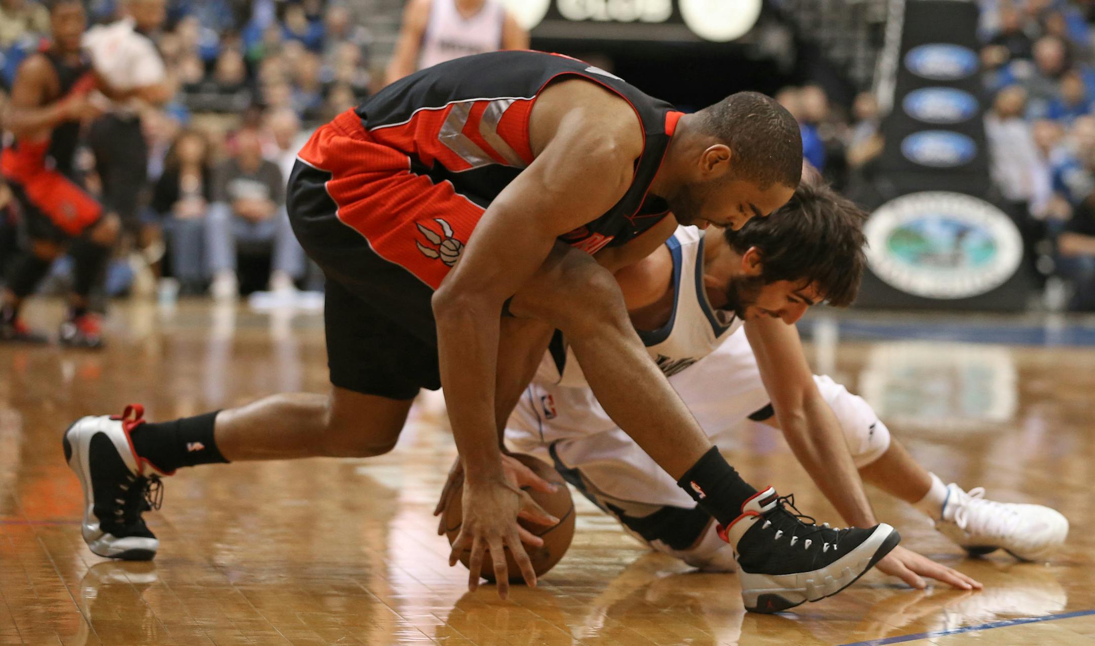 Ricky Rubio fought for a loose ball against Toronto.