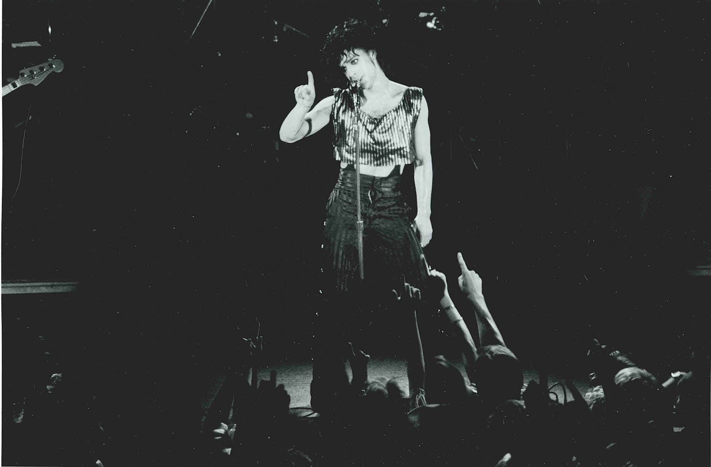 Prince at a benefit concert for Minnesota Dance Theatre at First Avenue on Aug. 3, 1983, when he premiered (and recorded) much of his music for "Purple Rain," including the title song.