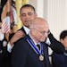 U.S. President Barack Obama awards the Presidential Medal of Freedom to psychologist Daniel Kahneman in the East Room at the White House on Nov. 20, 2