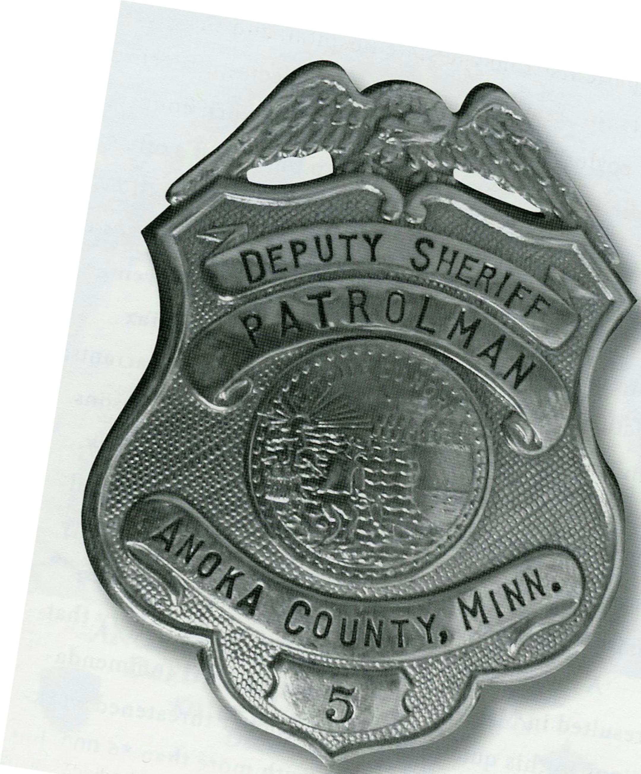 Anoka County Sheriff's badge issued to Ralph "Buster" Talbot in 1952