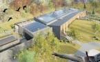 A rendering shows the proposed building at Westwood Hills Nature Center.