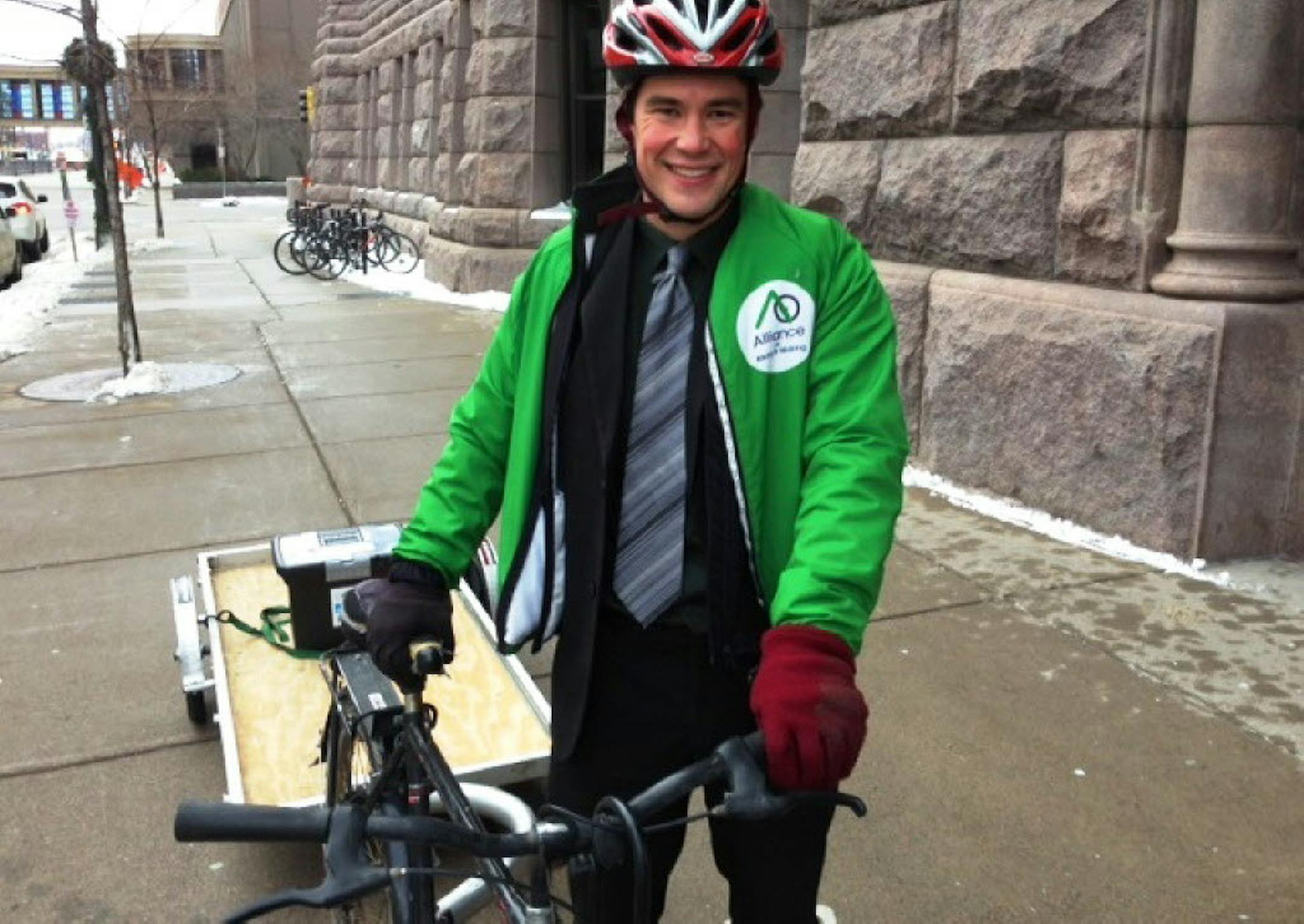 Ethan Fawley, shown in 2014, is executive director of the Minneapolis Bicycle Coalition. Fawley said legislators should focus on investing in bike safety education programs that already exist, such as the Safe Routes to School Program.