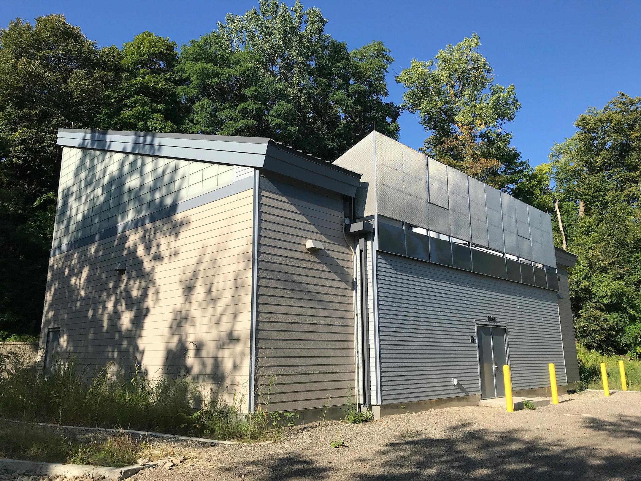 The Met Council's odor control facility near the Mississippi River at Lake Street.