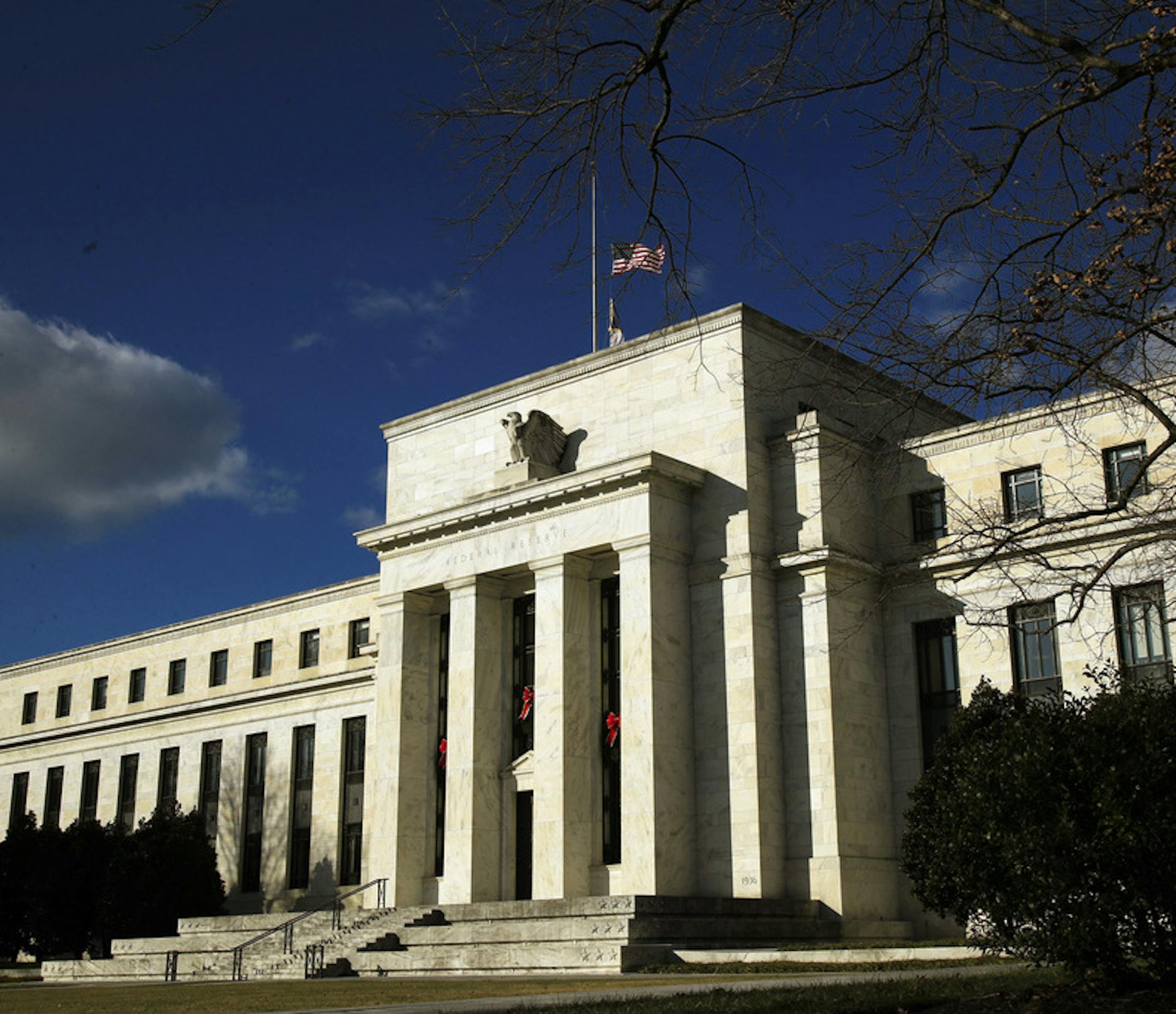 FILE - This Dec. 24, 2018, file photo shows the Federal Reserve building during a partial government shutdown in Washington. The Federal Reserve said Thursday, April 23, 2020, that it will provide monthly reports on several of its economic rescue programs supported by the $2 trillion rescue program passed by Congress. (AP Photo/Manuel Balce Ceneta, File)