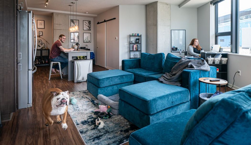 Alex and Paige Maslyn worked from their 1,000-square-foot apartment on S. Washington Avenue. They just bought a house in southwest Minneapolis.