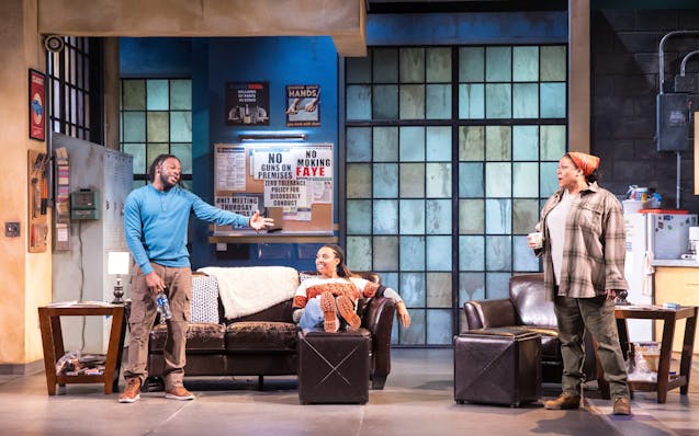 Mikell Sapp (Dez), Stephanie Everett (Shanita) and Jennifer Fouché (Faye) in "Skeleton Crew" at the Guthrie Theater. Dominique Morisseau's play got t
