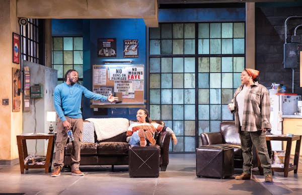 Mikell Sapp (Dez), Stephanie Everett (Shanita) and Jennifer Fouché (Faye) in "Skeleton Crew" at the Guthrie Theater. Dominique Morisseau's play got t