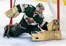 Minnesota Wild goalie Marc Andre Fleury (29) makes a save in the second period Tuesday, May 4, at Xcel Energy Center in St. Paul, Minn. Game 2 of the 