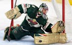 Minnesota Wild goalie Marc Andre Fleury (29) makes a save in the second period Tuesday, May 4, at Xcel Energy Center in St. Paul, Minn. Game 2 of the 